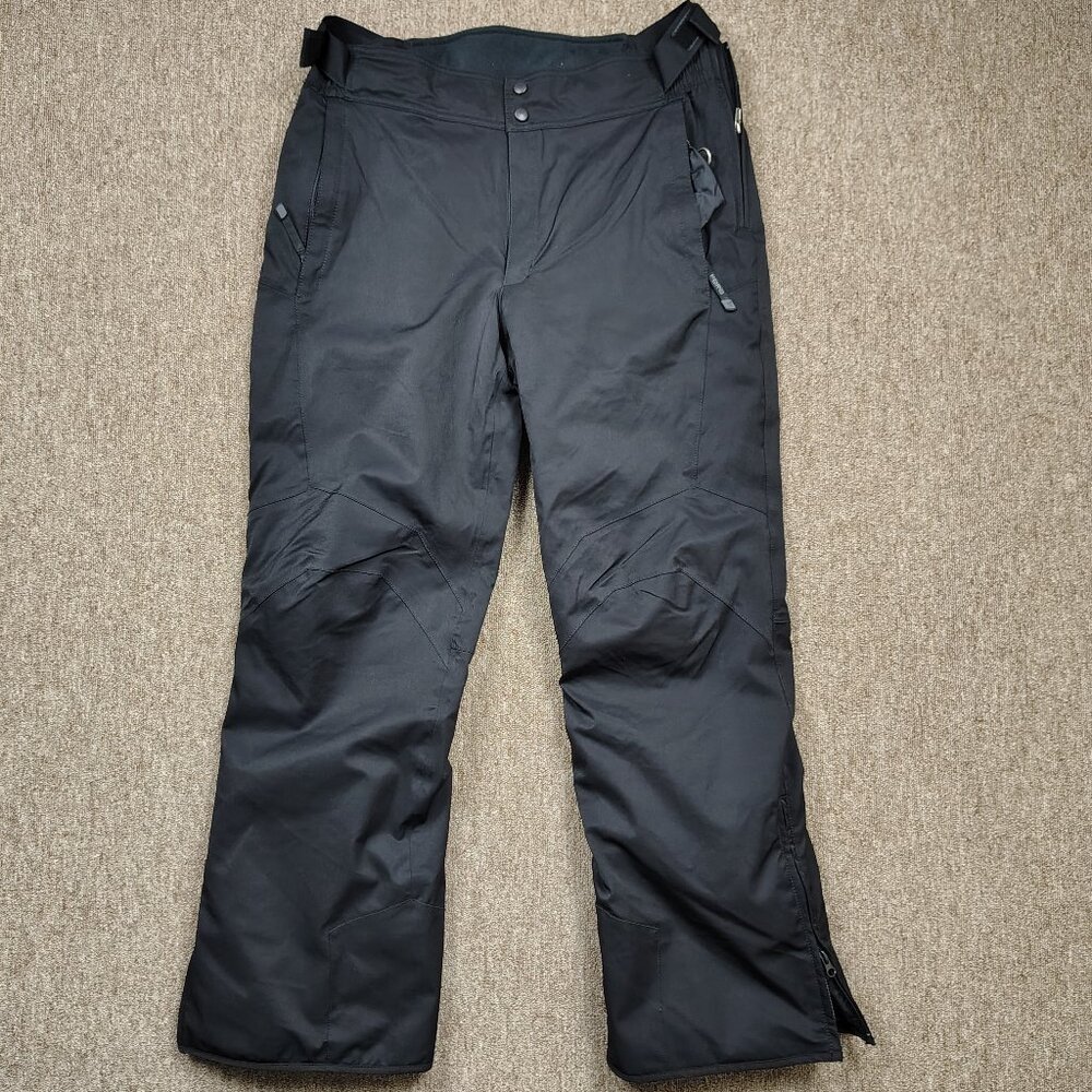 FERA Stretch Snow Pants Men's 40R Black Thermolite Nylon Spandex Ski Snowboard